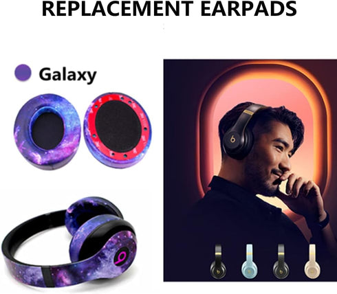 Studio3.0 Replacement Earpads, Compatible with Beats by Dr.Dre Studio 2 & Studio 3 Over-Ear Headphones (Galaxy)