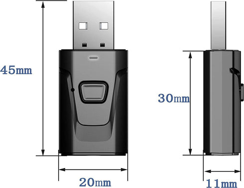 4-in-1 USB BT 5.0 Adapter Wireless Stereo Audio Transmitter Receiver with 3.5mm AUX for Car PC TV Speaker Home Audio