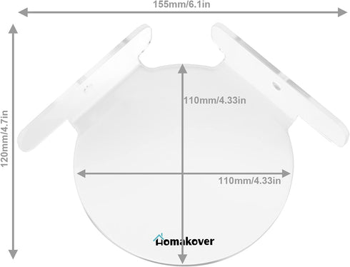Acrylic Mini Circular Corner Shelf Mount for Security Cameras, Baby Monitors, Speakers, Plants & More, Universal Cam Holder, Easy to Install, Screwless with Damage-Free Replacement Strips (Clear)