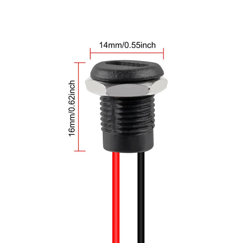 5Pcs 2Pin Charging Socket Female Mount Connector, USB Type-C Port Charging Interface with Waterproof Cover Cap