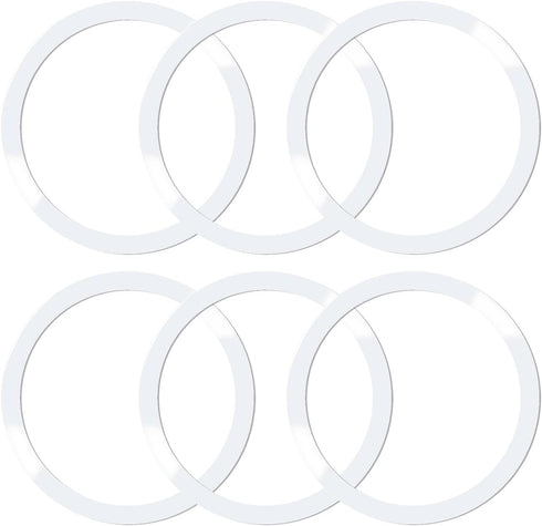 6 Pcs Universal Metal Rings Sticker for Magsafe Magnetic Charger, Compatible with iPhone 15 14 13 12, White