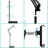 Heavy Duty Steel Phone/Tablet Floor Stand, Adjustable Mobile Cell Mount with 360 Degree Rotation, 4.6 Feet Long Arm