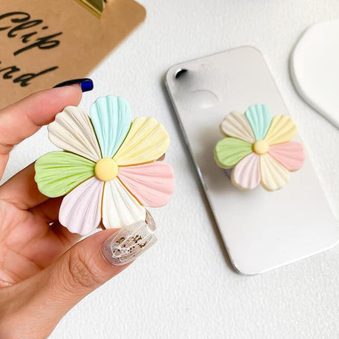 Universal Phone Ring Holder, Collapsible Colored Flower Grip and Stand for Phones and Tablets, Pack of 2