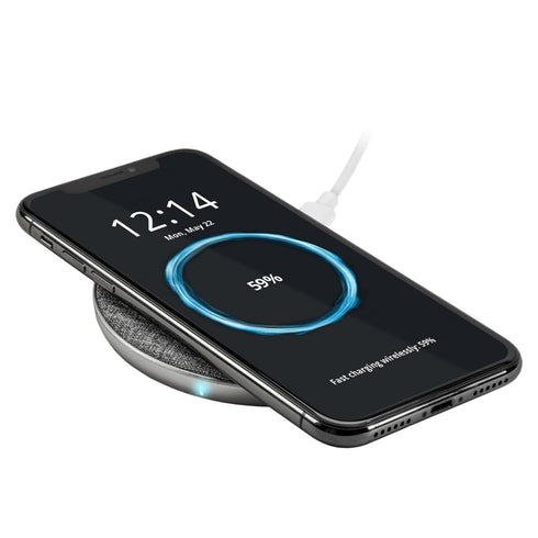 Ventev Qi Wireless Chargepad Plus 10W with 5ft Cable and Fast Wall Charger, Compatible with Qi Enabled Devices, Gray