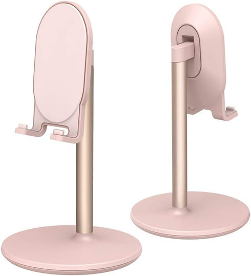 Bright Stone Adjustable Phone Stand for Desk - Compatible with 4"-12.9" Phones/Tablet/iPhone/iPad/Switch (Pink)