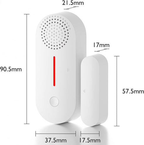 WiFi Door Window Sensor Alarm: WiFi Door Sensor with App Alerts, 120 dB Siren, Timed Arming and Disarming
