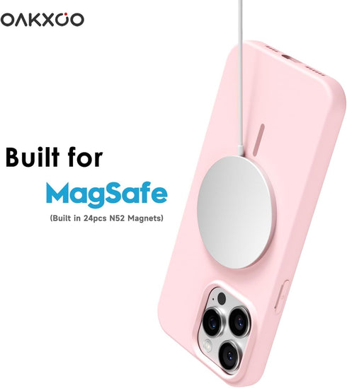 oakxco 14 for iPhone Pro Case Silicone Mag Safe, Magnetic Slim Thin Phone Case Compatible with Magsafe Wireless