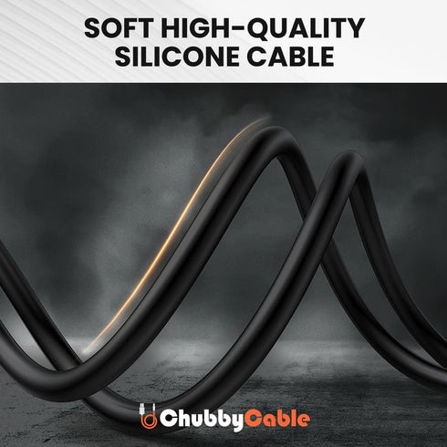 chubbycable Black Chubby - Special Black Samurai Edition Silicone Fast Charging USB-C Cable, Durable Power Bank Cable