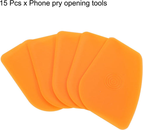 MECCANIXITY 15pcs Thin Phone Pry Opening Tools, Plastic Dual Ends Spudger for PC Tablet Laptop Repair Tool Kit, Orange