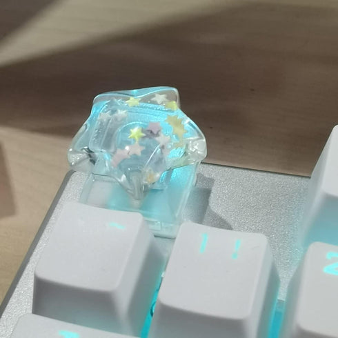 Personalized Transparent Star Keycap, Handmade Cherry Profile Backlit Keycap Gift for Mechanical Keyboard MX