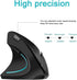 Left Handed Mouse, 2.4G Wireless Rechargeable Ergonomic Vertical Mouse with USB Dongle, Silent Click, 3 Adjusted DPI, 6