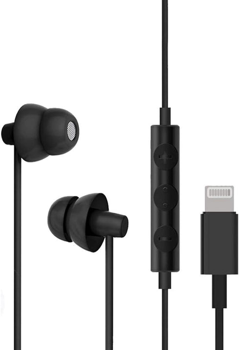 MAXROCK Lightning Wired Sleep Earphones for iphone14,13,12,11,10,9,8,Xmax,7