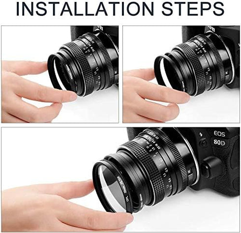 20 Pieces Metal Step-Up & Step Down Adapter Rings Kit for DSLR Camera Lens Filters
