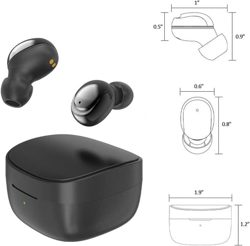 Kamon K30 Wireless Earbuds with Wireless Charging Case, Bluetooth 5.1, Touch Control Waterproof, Built-in Mic Headset