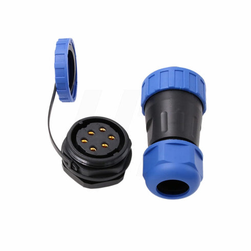 TY28 6 Pin 25A Aviation Waterproof Connector - Male Female 12ga Wire Plug Socket Screw-Crimp Solder-Free