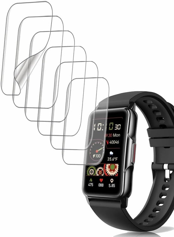 Screen Protector for Bestinn 1.47" and Mindrose H80 1.47” Smartwatch, Soft TPU, 6 Pieces, Bubble Self-healing