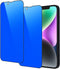 2 Piece Privacy Tempered Glass for iPhone 13/14 6.1 inch Anti-blue Anti-Spy Screen Protector Mirror Blue