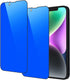 2 Piece Privacy Tempered Glass for iPhone 13/14 6.1 inch Anti-blue Anti-Spy Screen Protector Mirror Blue