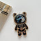 Black Cute Phone Stand Holder, Adjustable Tablet Phone Ring Stand, Astronaut Design with 3D Moving Star Sequins
