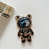 Black Cute Phone Stand Holder, Adjustable Tablet Phone Ring Stand, Astronaut Design with 3D Moving Star Sequins