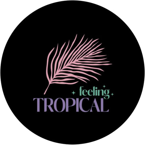 Feeling Tropical Palm Leaf Summer Vibes Beach PopSockets Standard PopGrip for Phone