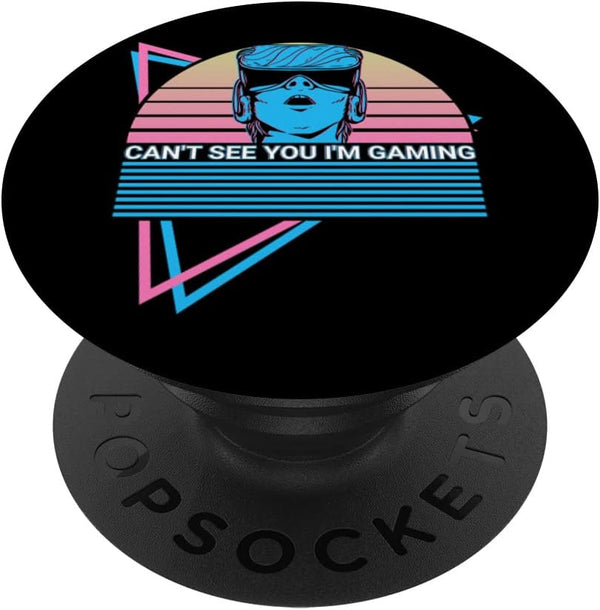Virtual Reality VR Games Retro Can't See You I'm Gaming PopSockets Standard PopGrip