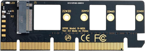 Cablecc NGFF M-Key NVME M.2 SSD to PCI-E Express 3.0 16x X4 Adapter Without Bracket, Black