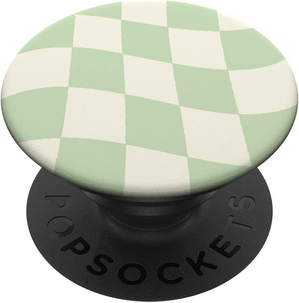 PopSockets Standard PopGrip, Danish Pastel Aesthetic Green Checkered