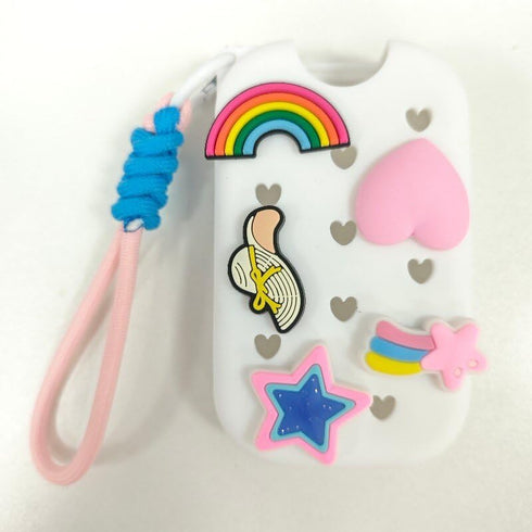SHINLHUA Protective Silicone Case for Hand Sanitizers Bottles Equipped with Keychain for Attachment and Decoration