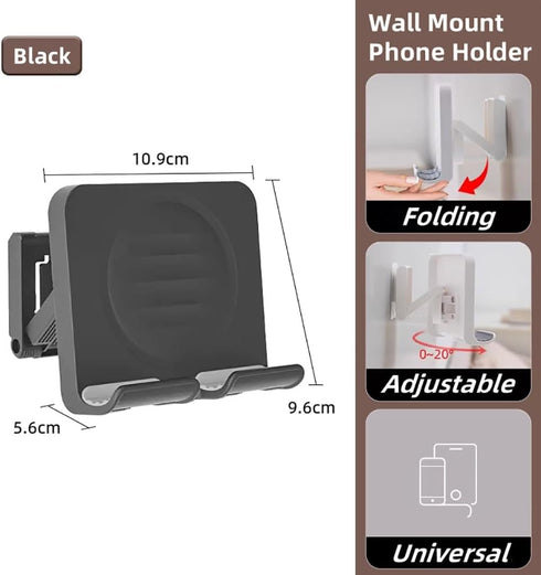 Phone Holder with 3PCS Adhesive Stickers, Removable Wall Mount Shower Phone Tablet Holder, Upgraded Adjustable Wall