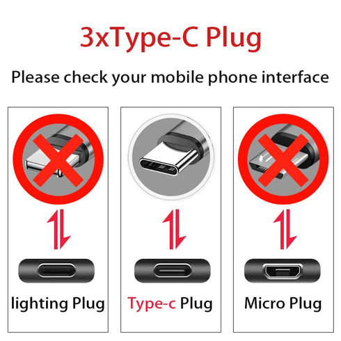 GELRHONR 3 in 1 USB C Splitter Cable, 5A Fast Charge, USB A Male to 3 Type-C, Nylon Braided, 0.65FT (0.2M)