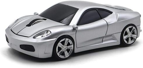 Wireless Sports Car Mouse, Optical Mice for PC Laptop MAC, Silver