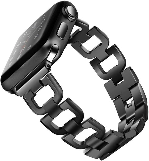 OULUCCI Compatible Apple Watch Bands for Women, 2024-Series 10, 42mm 41mm 40mm 38mm, D-Shape Stainless Steel Strap in