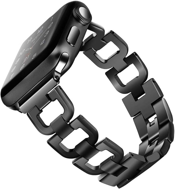 OULUCCI Compatible Apple Watch Bands for Women, 2024-Series 10, 42mm 41mm 40mm 38mm, D-Shape Stainless Steel Strap in