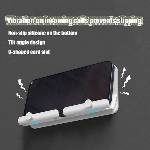 Wall Mobile Phone Holder, Multifunctional Stand with Hook, Smartphone Holder, Tablet Kickstand for Wall