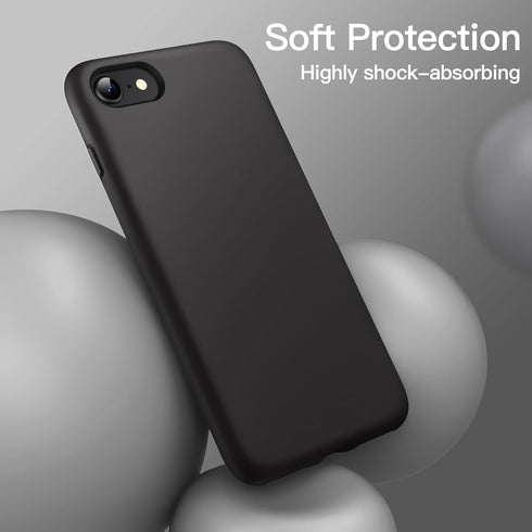 JETech Silicone Case for iPhone SE 3/2 (2022/2020), iPhone 8/7, 4.7-Inch, Black