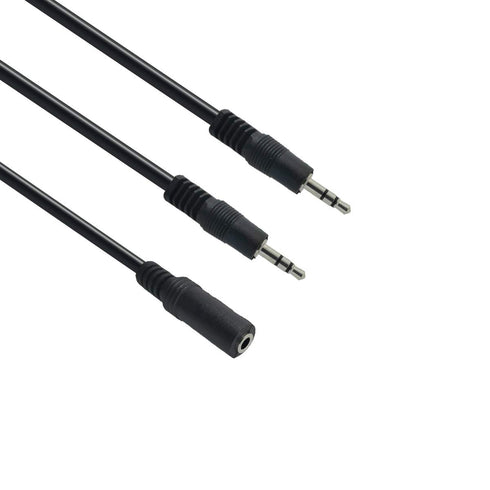 Ancable 3.5mm Stereo Female to 2-Male Y-Splitter Audio Cable, 2M, Aluminum Connector