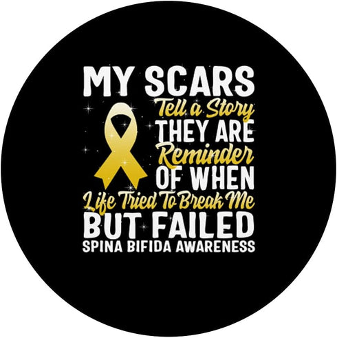 Spina Bifida Warrior Awareness Scars Tell Story Split Spine PopSockets Swappable PopGrip