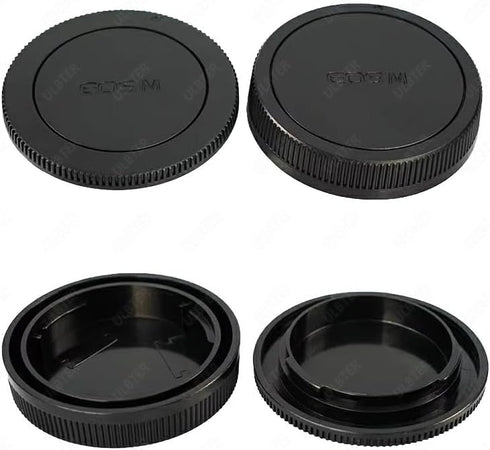 Body Cap & Rear Lens Cover for Canon EF-M Mount Camera and Lens, Compatible with Canon EOS M50 Mark II M200 M100 M50 M6