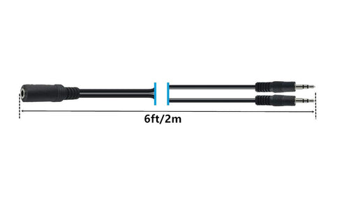 Ancable 3.5mm Stereo Female to 2-Male Y-Splitter Audio Cable, 2M, Aluminum Connector