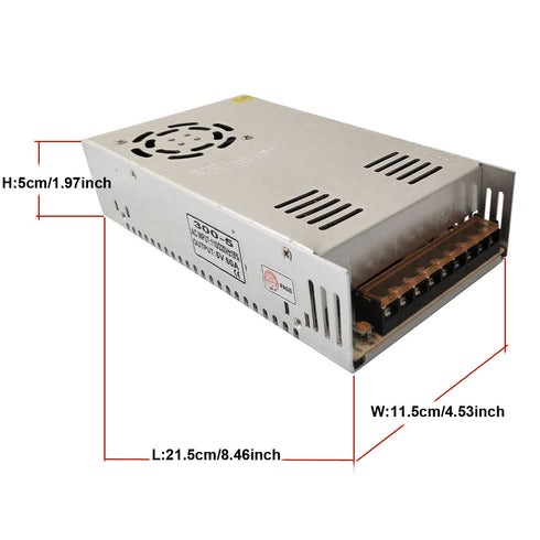 Henxlco 110V/220V 5V 60A 300W AC to DC Universal Regulated Switching Power Supply Adapter Transformer Driver Converter