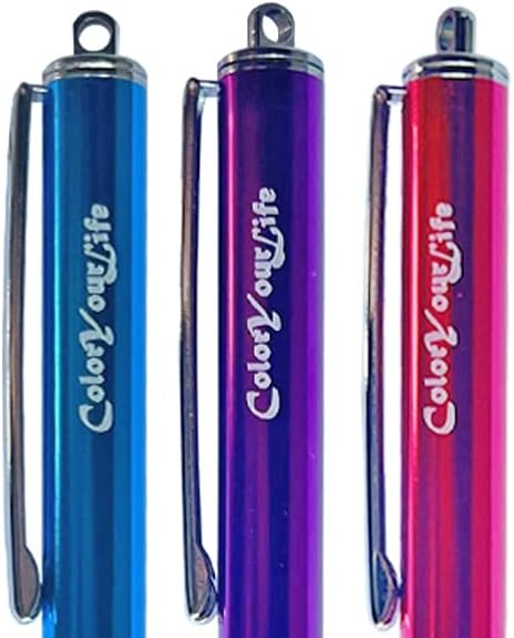 3-Pack 5.3'' Micro-Knit Mesh Tip Capacitive Stylus Pens for Touch Screens with Replaceable Fiber Tips, Universal Stylus Pens and Cleaning Cloth (Hot Pink, Light Blue, Purple)