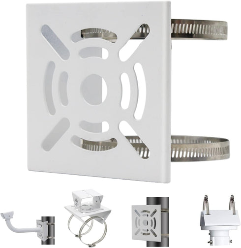 Universal Wall Mounting Bracket with 2 Loops, Vertical Pole Mount Adapter for CCTV Security Camera Indoor Outdoor