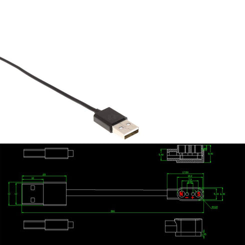 Power Charger Holder Stand Base Charger Cable for Smartwatch 2Pin 2.84mm Smartwatch Universal USB Magnetic Charging Wire