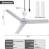 Small USB Ceiling Fan 19.7” Portable Hanging Fans for Power Bank, Indoor Outdoor RV, Mini Silent Fan