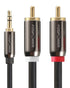 FosPower 3.5mm to RCA Cable (10FT) Male to Male Stereo Aux Cord, 24K Gold Plated Y Splitter Adapter Design