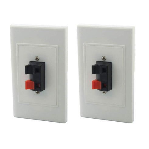 Speaker Wall Plates with Terminal Block Connector for Stereo Home Theater (2 Pack, 2 Terminal)