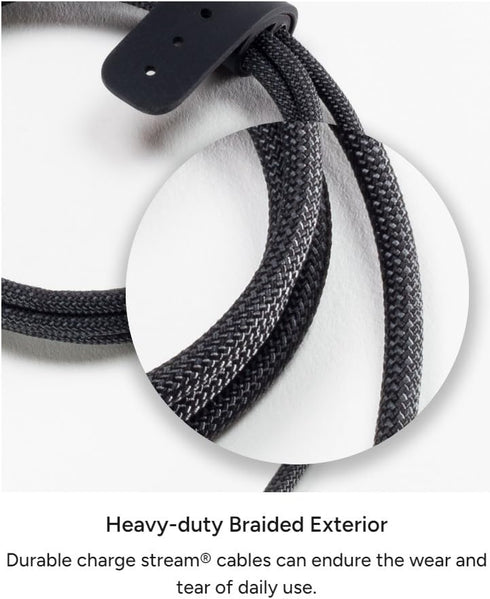 mophie Charge Stream USB-A to Lightning 1m/3ft Cable, Long-Lasting Braided Cord with Fast Charge Compatibility