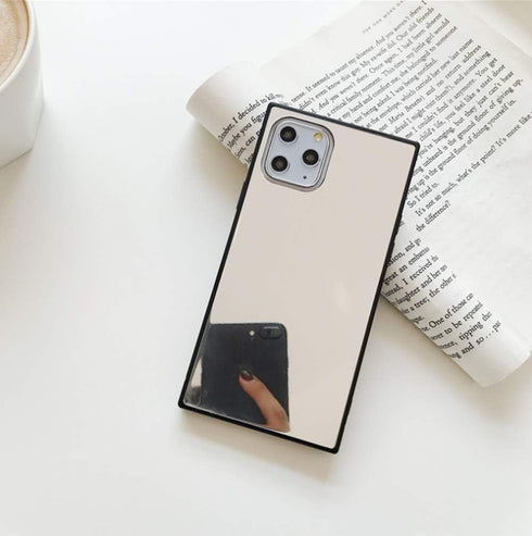 YTanazing for iPhone 11 Pro Mirror Case - Luxury Glass Glossy Rectangle Mirror Shockproof Hard Case, 5.8 inch
