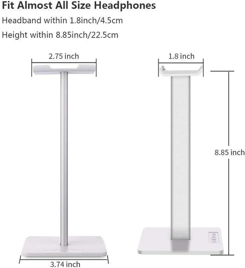 Headphone Stand Headset Holder with Aluminum Supporting Bar - Flexible Anti-Slip Earphone Stand for All Headphones